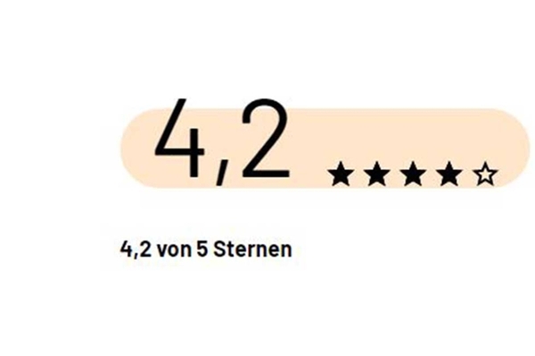 4,2 von 5 Sterne Bewertungen auf Google Business